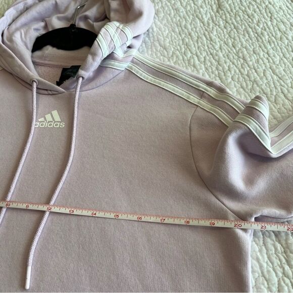 ✨ Adidas Women’s Lilac Cropped Hoodie Medium - Picture 7 of 8